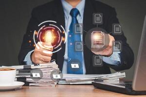 Data encryption. Log in to file access in the cloud computing system network photo