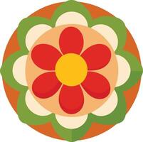 A Colorful plate shaped like a flower with edible petals illustration vector