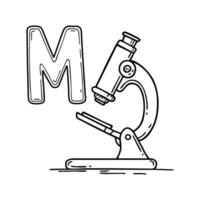 An Illustration of letter M stand for Microscope vector