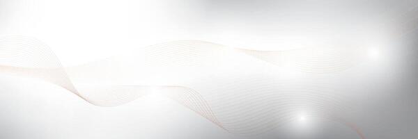 Abstract white and gray color gradient background with orange wavy line illustration. vector