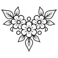Black and White Floral Design Symmetrical Flower Art for Creative Projects vector