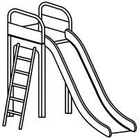 Playground Slide - Simple Line Drawing in Black and White - Minimalist Design vector