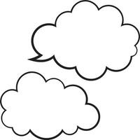 Cartoon Speech Bubble and Thought Cloud in Monochrome vector