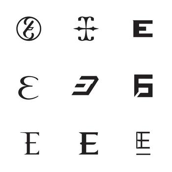 A set of different letters in different shapes vector