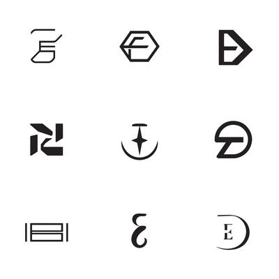 A set of different types of letters and symbols
