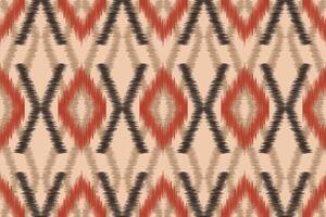 Ethnic design of brown cream background color ikat style pattern art. vector