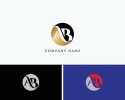 AB Golden Circle Latter Design Templates vector