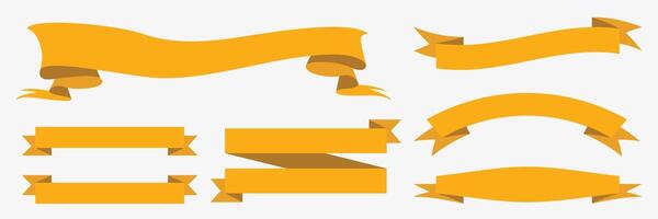Ribbons for announcements and posters. Ribbons. Set of orange ribbons on a light background. vector