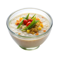 A bowl of rice and vegetables with a garnish png