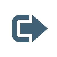 Exit Arrow Log Out Icon Logo Template Illustration Design vector