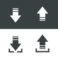 Set Black and White Download, Upload Sign Template Illustration Design. EPS 10. vector