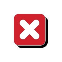 Square Shape Wrong, Cross X Sign Icon Template Illustration Design. EPS 10. vector