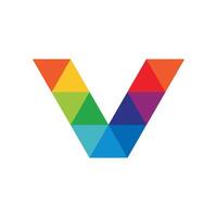 Letter V Colorful Triangle Logo Template Illustration Design. EPS 10. vector