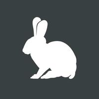 White Rabbit Silhouette Logo Template Illustration Design vector