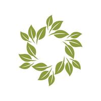 Ornamental Frame Green Leaf Nature Logo Template Illustration Design. EPS 10. vector