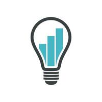 Light Bulb Lamp Graph Chart Bar Logo Template Illustration Design. EPS 10. vector
