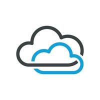Simple Two Lines Cloud Logo Template Illustration Design. EPS 10. vector