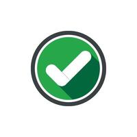 Circle Shape Check Mark Approved Template Illustration Design. EPS 10. vector