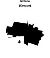 Molalla, Oregon blank outline map vector