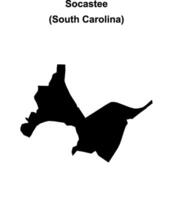Socastee, South Carolina blank outline map vector