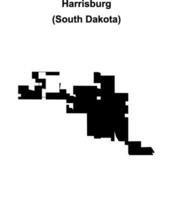 Harrisburg, South Dakota blank outline map vector