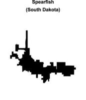 Spearfish, South Dakota blank outline map vector