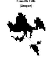 Klamath Falls, Oregon blank outline map vector