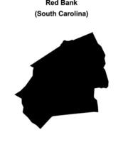 Red Bank, South Carolina blank outline map vector
