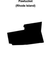 Pawtucket, Rhode Island blank outline map vector
