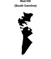 Red Hill, South Carolina blank outline map vector