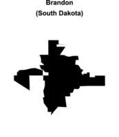 Brandon, South Dakota blank outline map vector