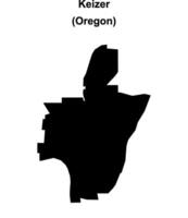 Keizer, Oregon blank outline map vector