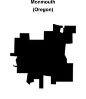 Monmouth, Oregon blank outline map vector