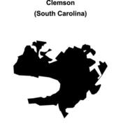 Clemson, South Carolina blank outline map vector