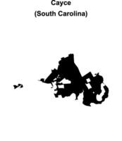 Cayce, South Carolina blank outline map vector