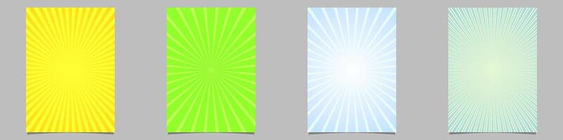 Abstract ray burst brochure background set vector