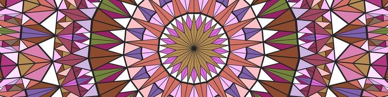 Geometric polygonal colorful circular tile triangle mosaic background vector