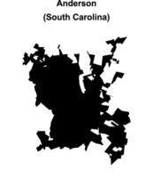 Anderson, South Carolina blank outline map vector