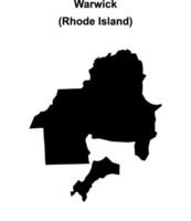 Warwick, Rhode Island blank outline map vector