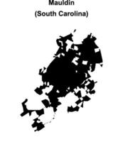 Mauldin, South Carolina blank outline map vector