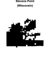 Stevens Point, Wisconsin blank outline map vector