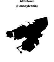 Allentown, Pennsylvania blank outline map vector