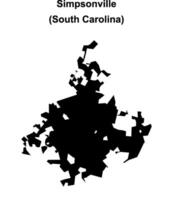 Simpsonville, South Carolina blank outline map vector