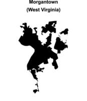 Morgantown, West Virginia blank outline map vector