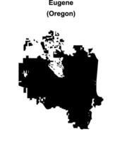 Eugene, Oregon blank outline map vector