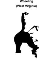 Wheeling, West Virginia blank outline map vector