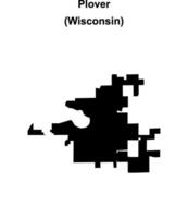 Plover, Wisconsin blank outline map vector