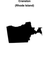 Cranston, Rhode Island blank outline map vector