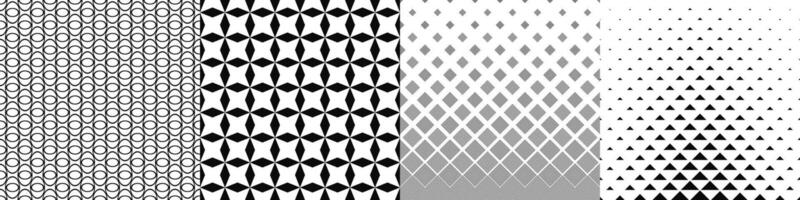 Geometric black and white pattern collection vector