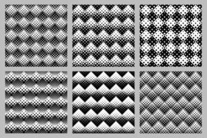 Seamless geometrical diagonal square pattern background design set vector
